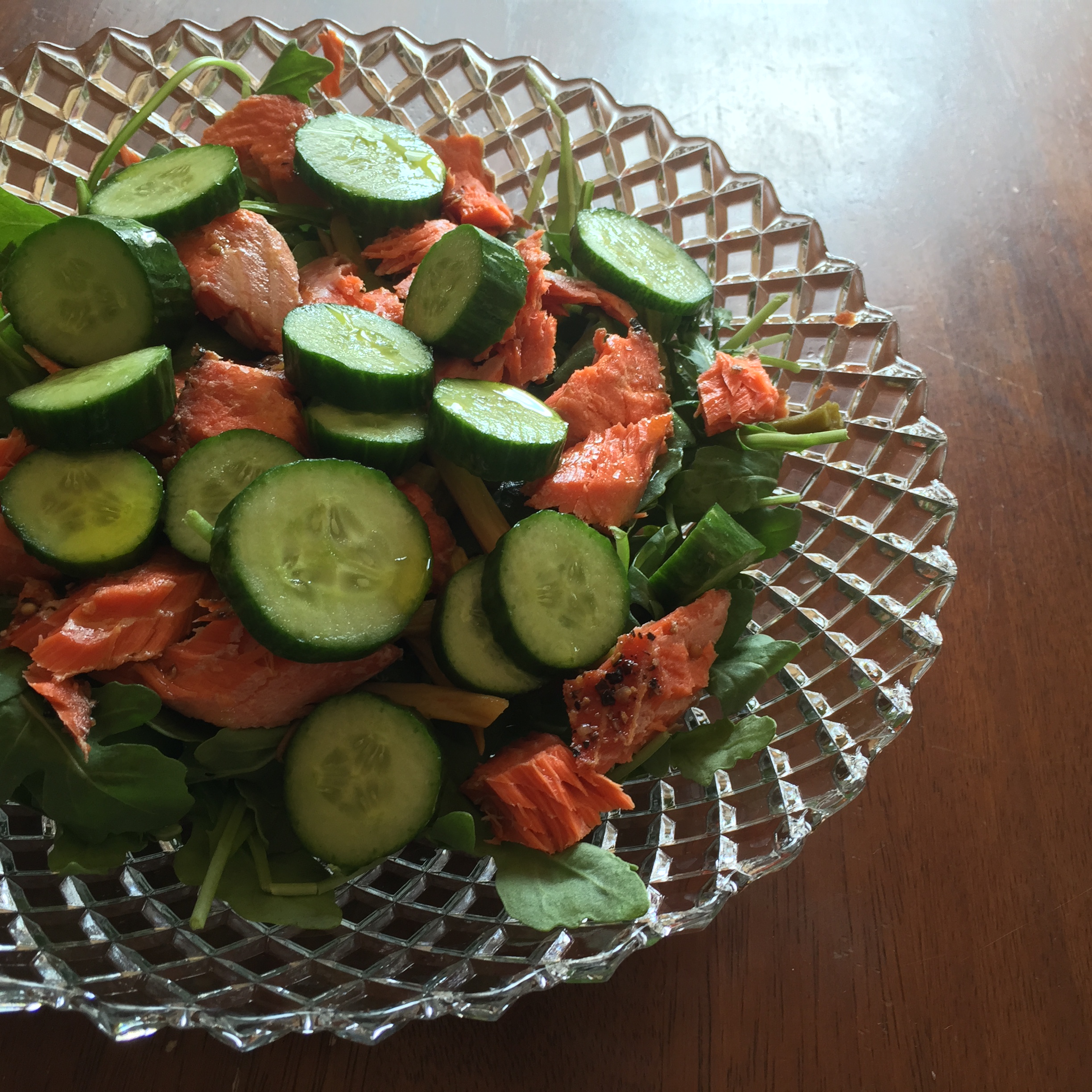 salmon and spinach salad